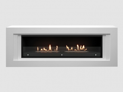 Каминный портал МДФ "LINE 2000" с биокамином Lux Fire "Фаер Бокс Вега-2" (белый)