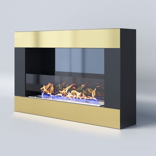 Биокамин "Русский огонь" Голд 800N настенный (высота 500мм.) с защитным и декоративным стеклом