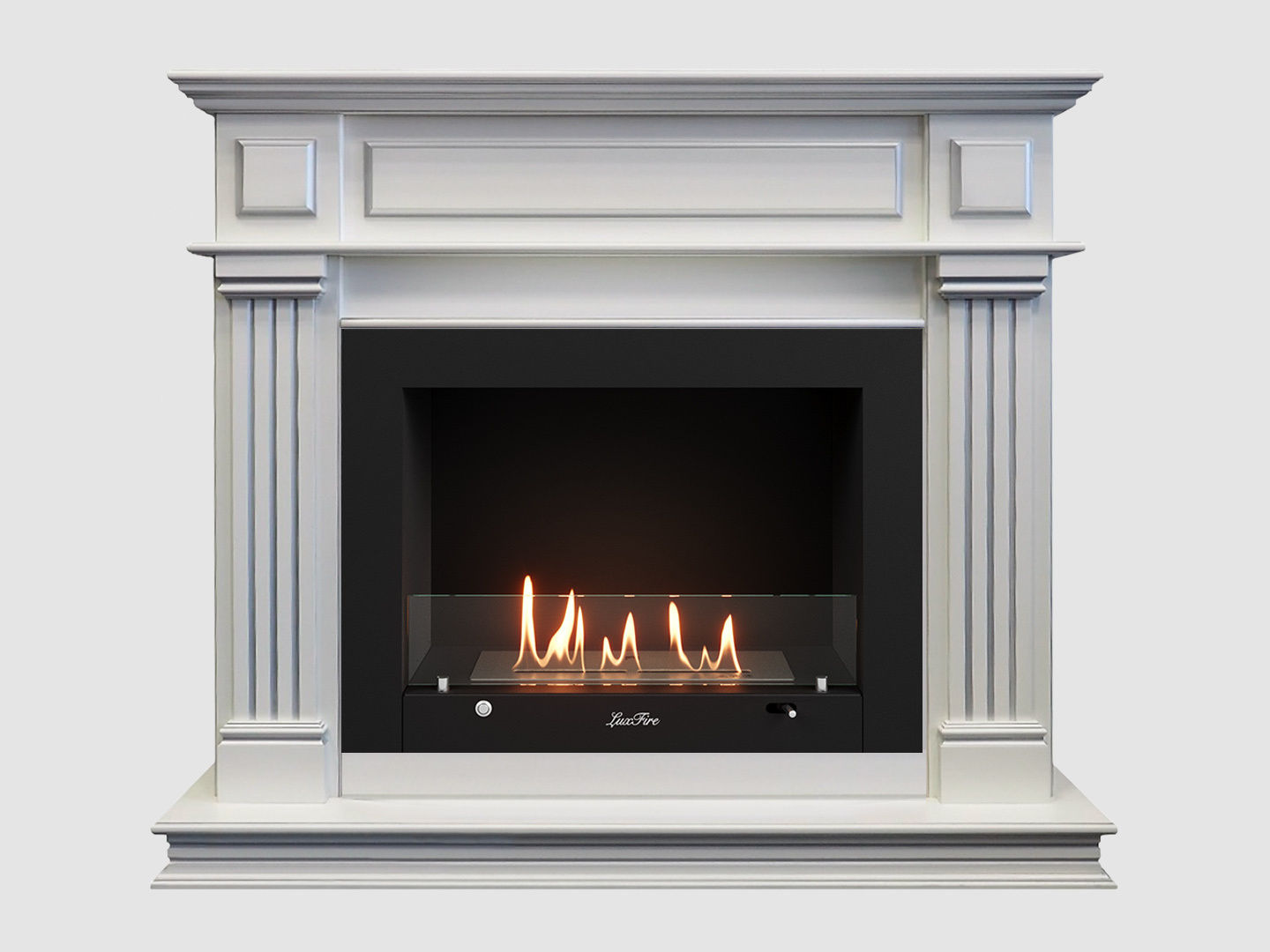 Каминный портал МДФ "Амелия 1260" с биокамином Lux Fire "Фаер Бокс 3 - 33" (белый) Каминный портал МДФ "Амелия 1260" с биокамином Lux Fire "Фаер Бокс 3 - 33" (белый) по цене 112 400 руб.