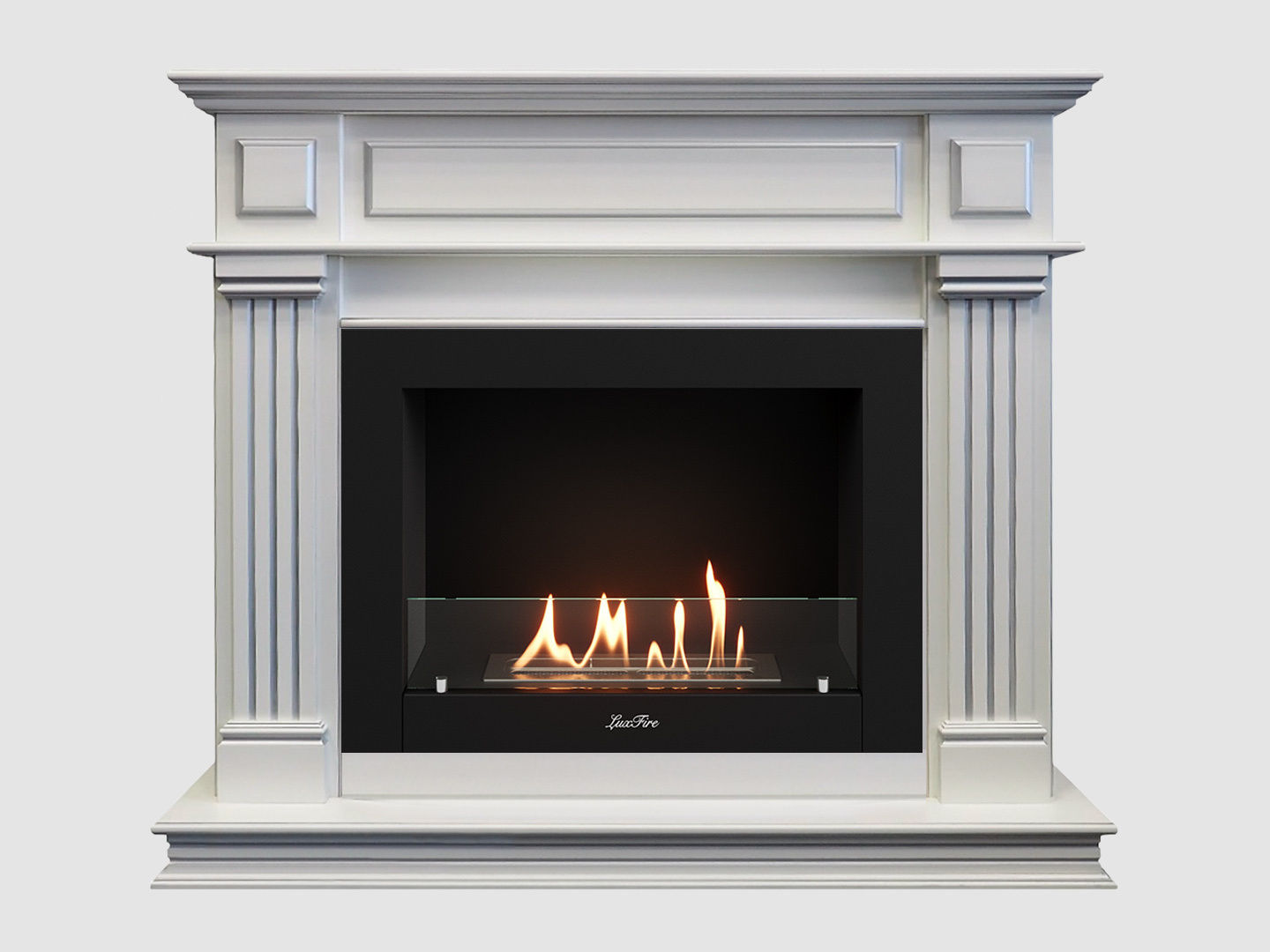 Каминный портал МДФ "Амелия 1200" с биокамином Lux Fire "Фаер Бокс 2 - 30" (белый) по цене 78 100 руб.