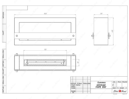 Биокамин SteelHeat WALL FRAME ONE 1000 черный, стемалит по цене 55 650 руб.