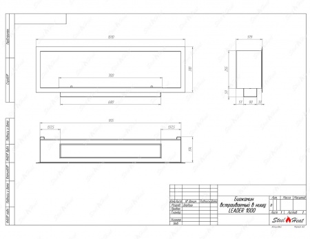 Биокамин SteelHeat LEADER-SH 1000 Small стекло + стемалит по цене 51 800 руб.