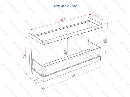 Встроенный биокамин Lux Fire Фронтальный 1100 М Встроенный биокамин Lux Fire Фронтальный 1100 М по цене 76 890 руб.