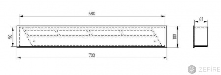 Прямоугольный контейнер ZeFire 700 по цене 19 800 руб.