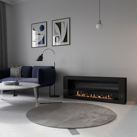 Биокамин SteelHeat WALL  LONG 1500 черный, стекло, стемалит по цене 78 120 руб.